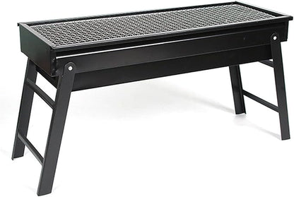Foldable Charcoal BBQ Grill - Mini Portable Tabletop Barbeque - Great Folding Barbecue for Garden, Party, Festivals, Picnic, Camping, Hiking, Small Fire Pit,43 * 29 * 22cm