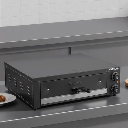 VEVOR Electric Pizza Oven, 16 in Countertop Pizza Oven, 77 to 572°F Temp Range, 1750W Indoor Pizzas Maker w/Timing & Temp Control, Pizzas Cooker w/Dual Heat Tube, Grill Rack, for Kitchen & Commercial