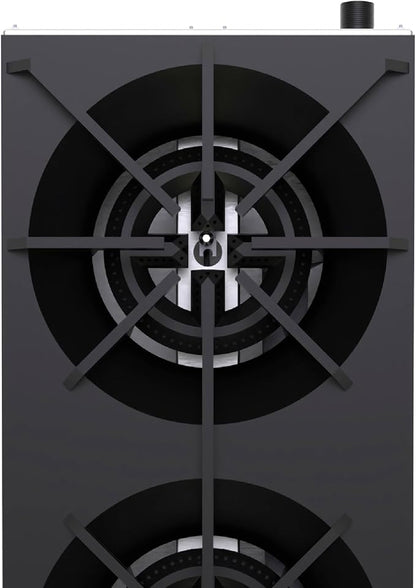 Commercial 2-Burner Gas Stove Countertop Cooktop, Convertible Propane Natural Fuel Cooker, Stainless Steel Hot Plate with Cast Iron Grates, 56,000 BTU Restaurant Foodservice Appliance