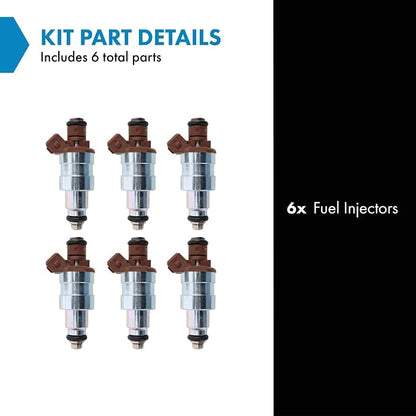 TRQ Fuel Injector Set | For 1991-1993 Jeep Cherokee 1991-1992 Comanche Wrangler