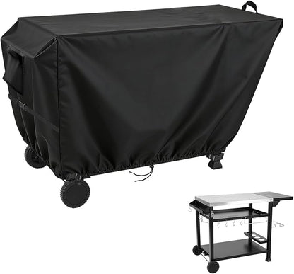 Outdoor Dining Grill Cart Cover - 27" D x 51" W x 34" H, 600D Grill Cart Cover for Feasto, Heavy Duty Waterproof BBQ Food Prep Table Covers, Black
