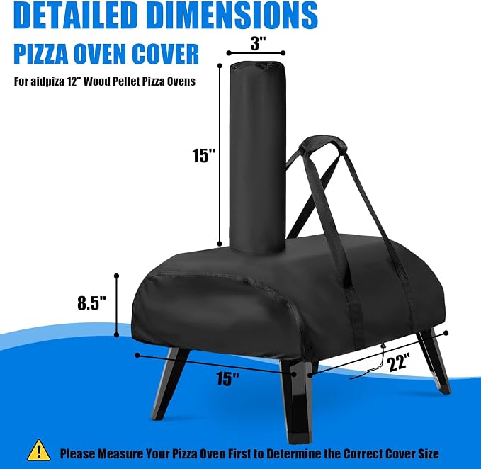 Pizza Oven Cover for Big Horn for Aidpiza 12" Wood Pellet Pizza Oven | Heavy Duty Outdoor Gas Pizza Grill Cover Accessories Waterproof Portable Carry Big Horn Pizza Ovens Cover