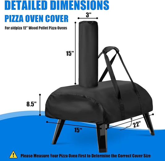 Pizza Oven Cover for Big Horn for Aidpiza 12" Wood Pellet Pizza Oven | Heavy Duty Outdoor Gas Pizza Grill Cover Accessories Waterproof Portable Carry Big Horn Pizza Ovens Cover