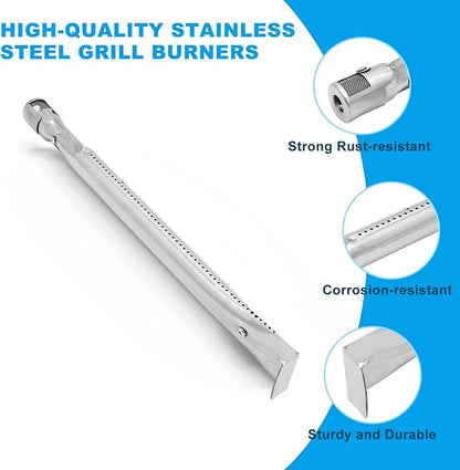 Grill Replacement Parts for Kenmore 3-Burner Gas Grills 146.23678310 146.29162310 146.23674310 146.23673310, Stainless Steel Heat Plates Grill Burners and Crossover Tube for Kenmore Accessories