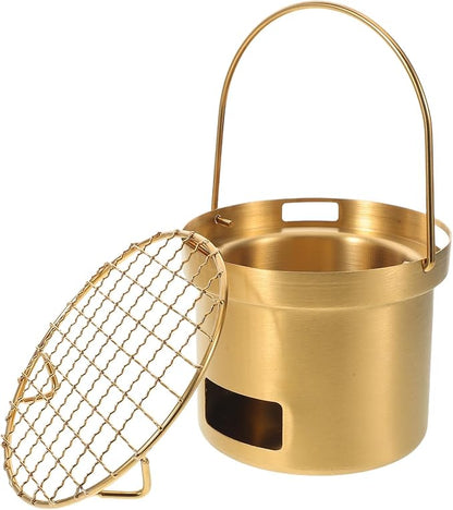 Small Grill: Stainless Steel Small Bbq Grill For Outdoor Camping Picnic Table - Portable Charcoal Barbecue Stove For Camping Backyard Picnic