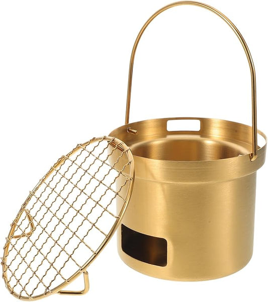 Small Grill: Stainless Steel Small Bbq Grill For Outdoor Camping Picnic Table - Portable Charcoal Barbecue Stove For Camping Backyard Picnic