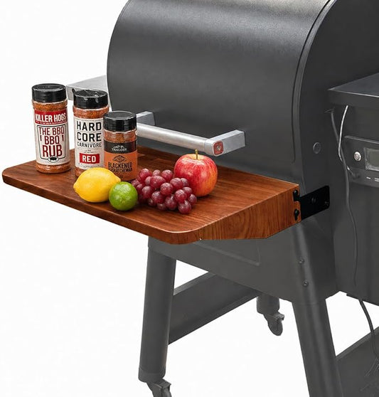 QuliMetal Foldable Front Shelf for Traeger Pro 22, Pro 575 and Ironwood 650, 24.65" Grill Front Table, BBQ Prep Shelf Accessory, Quality Steel Front Shelf