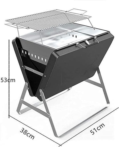 Portable Charcoal Grill Small Household BBQ Grill Outdoor Barbecue Grill Folding Camping Grill Stainless Steel Barbecue Stove for Camping BBQ, Tailgating, Park Parties,A-1