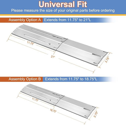 Adjustable Heat Plates Replacement for Nexgrill, Dyna Glo, Charbroil | Derurizy Grill Replacement Parts, Universal Heat Shield, Burner Covers Guard, Heat Diffuser
