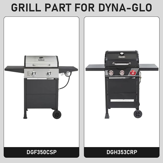 Utheer Grill Replacement Parts for DGH353CRP/DGH353CRP-D with 15.4" Stainless Steel Burner, 2 Cast Iron Grates and 3 Heat Plates, Fits 70-01-634, 3 Burner Grill Repair Kit