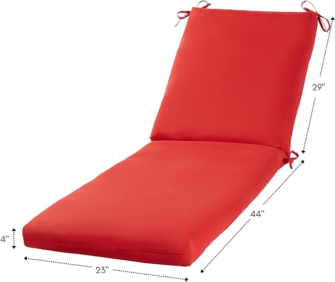 Outdoor Reversible Chaise Lounge Chair Cushion, Fire