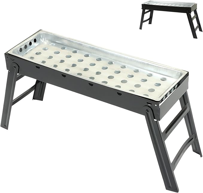 Portable Charcoal Grills, Stainless Steel Thicken Folding BBQ Charcoal Grill for Camping Picnics