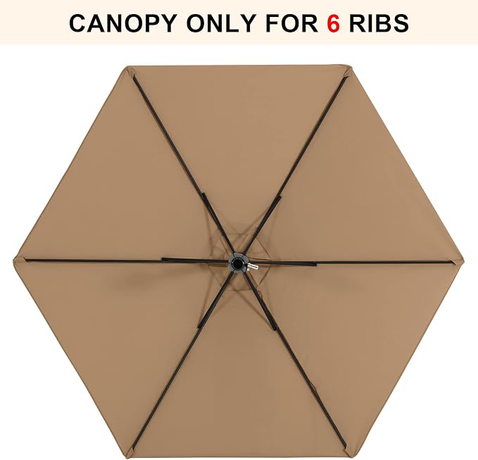 MASTERCANOPY Patio Umbrella 7.5 ft Replacement Canopy for 6 Ribs-Lemon green Canopy Only