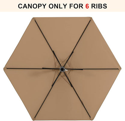 MASTERCANOPY Patio Umbrella 7.5 ft Replacement Canopy for 6 Ribs-Lemon green Canopy Only