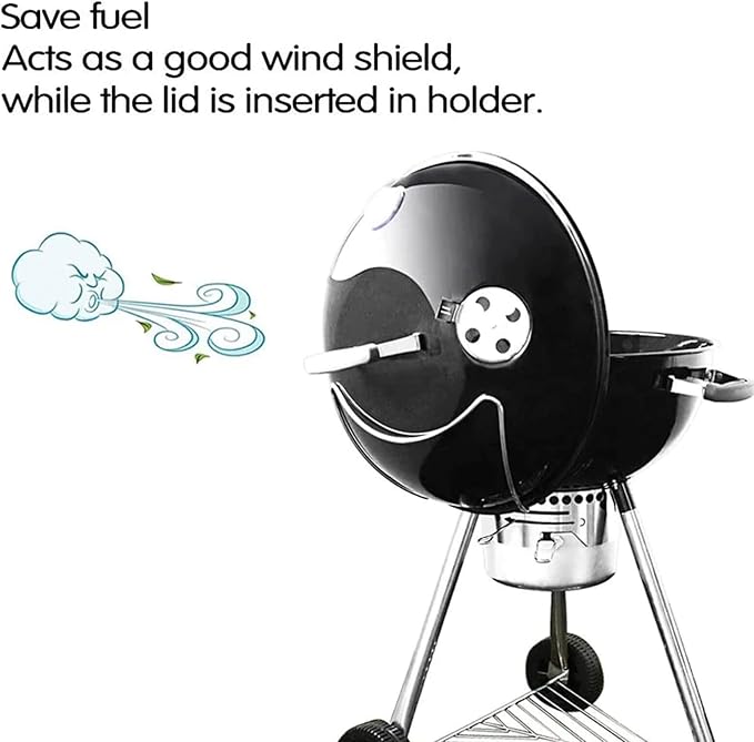 GRISUN Grill Table Shelf and Lid Holder for Weber Kettle Grills 22 Inches, Charcoal Grill Side Table Shelf and Slide a Side Lid Prop, Charcoal Grill Accessories for Weber, (Grill No Included)