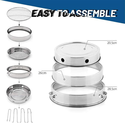 Portable Charcoal Grill for Camping BBQ, Stainless Steel Folding Mini Outdoor Barbecue Grill, Compact Camping Grill for Picnic Travel, Easy to Carry Charcoal Grills BBQ,A-1