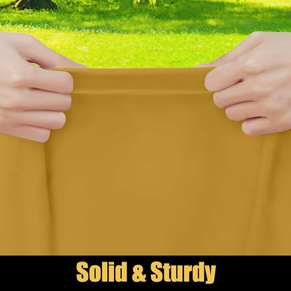 Smiry Rectangle Picnic Table Cloth, Waterproof Elastic Fitted Tablecloths for 6 Foot Tables, Washable Polyester Table Cover for Camping, Indoor and Outdoor (Camel, 30"x72")