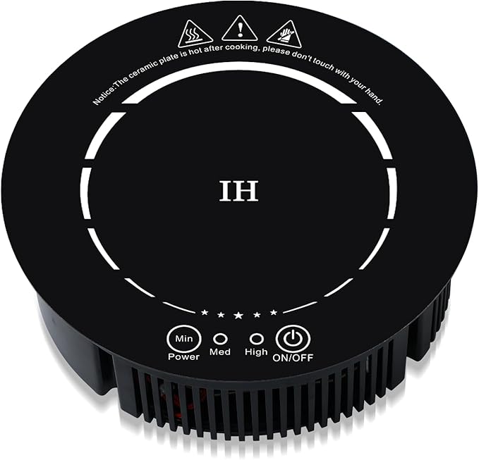 500W / 120V Small Induction Cooktop - 7.7" Mini Portable Countertop Burners Induction Hot Plate Electric Stove for Candle Making, RV, Office, Tea Room, Camp, Tea party