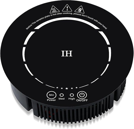 500W / 120V Small Induction Cooktop - 7.7" Mini Portable Countertop Burners Induction Hot Plate Electric Stove for Candle Making, RV, Office, Tea Room, Camp, Tea party