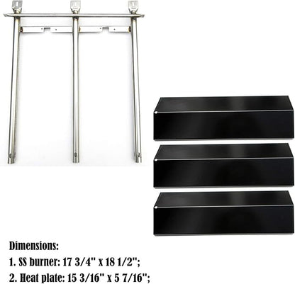 Parts Kit DG199 Replacement for Sonoma CGR27, CGR27LP, CGR30, CGR30LP Gas Grill Burners 17 3/4" x 18 1/2" & Porcelain Steel Heat Plate 15 3/16" x 5 7/16"