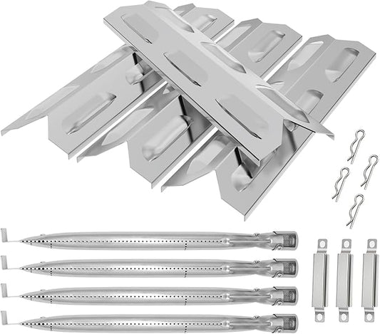 BQMAX Grill Parts for Kenmore 4 Burner Grill 146.34611410 146.23678310 146.10016510 146.23679310 146.16142210 146.23673310, Heat Plate & Burner Kit for Kenmore Grill Replacement Parts