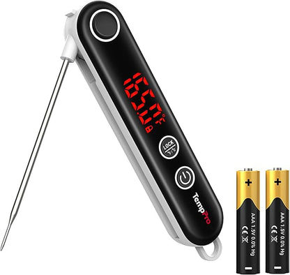 TempPro TP18 Instant Read Meat Thermometer Digital with Thermocouple Sensor, Cooking Food Thermometer for Grill, Smoker, BBQ, Oil Deep Frying, Candy, Kitchen Thermometer Bakeware(Previously ThermoPro)