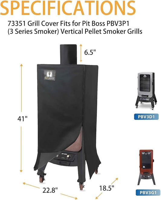 73351 Cover for Pit Boss Pellet Smoker Grill, Pitboss 3 Series Vertical Smoker Cover, Heavy Duty Waterproof BBQ Accessories