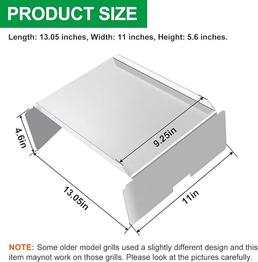 BCA012 Stainless Steel Heat Baffle Deflector Plate for Traeger Pro 22 34 Pit Boss - Heavy Duty Flame Tamer Heat Shield Replacement Fits Z Grills Camp Chef Tex Century 22 Pellet Smokers