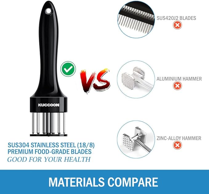Meat Tenderizer Tool Stainless Steel Needle Ultra Sharp 24 Blades Tenderizer Tool for Tenderizing Beef Chicken Steak Veal Pork