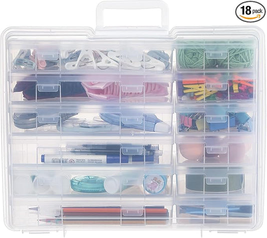 Plastic Storage Box Storage Boxes & Organizers (6 Medium+ 6 Small-Clear) | Multifunctional Design,Stackable,See Through,Versatile Organization,Space-Saving,Durable,Dust Protection,Clear