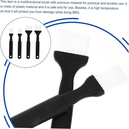 Cabilock 4-Piece Nylon Bristle Bbq Brush Set with Heat Resistant Plastic Grip for Basting Grilling Baking Cooking Easy to Clean Outdoor Cooking Tools 8.07 Inch