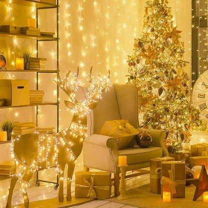 Warm White to Cool White Color Changing 200 LED 66FT Connectable Christmas String Lights for Outdoor Indoor Waterproof, 11 Modes Twinkle Fairy Lights Clear Wire for Christmas Tree Memory Remote Timer