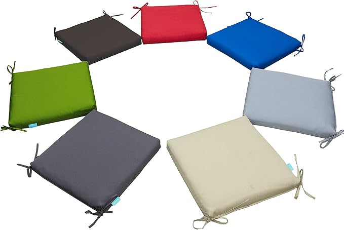 QILLOWAY Outdoor Indoor Chair Pads,Seat Cushions, Square Foam Dining Chair Patio Cushion Set of 4, All Weather, 17" Lx17 Wx3 D (Green)