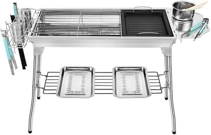 Portable Charcoal Grill for Camping BBQ Outdoor Barbecue Grill, Foldable Charcoal Grills BBQ Grill for Picnic, Stable and Durable Charcoal Grill,A-1