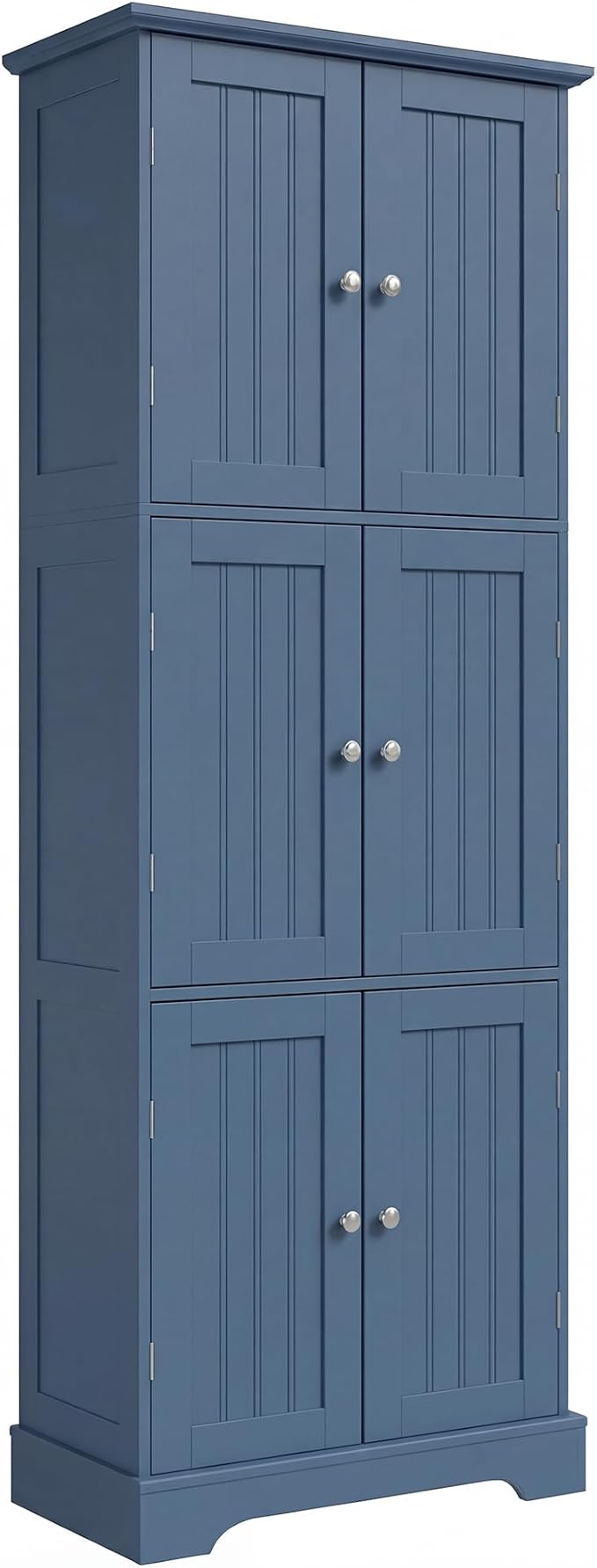 ChooChoo 63.2" Tall Bathroom Storage Cabinet with 6 Doors | Freestanding Floor Cabinet, Adjustable Shelves, Pantry Cabinet for Bathroom, Kitchen, Laundry Room, Blue