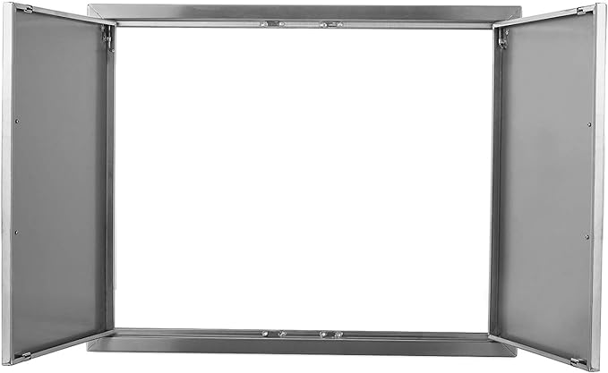 28" W x 23" H Outdoor Kitchen Doors Stainless Steel BBQ Double Access Door,Flush Mount for Outdoor Kitchen Island