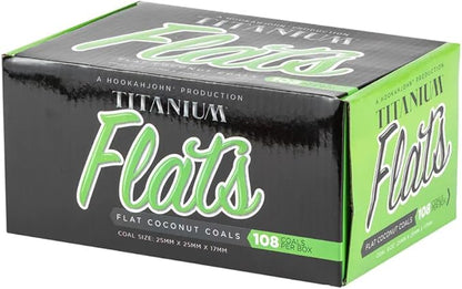 HookahJohn Titanium Hookah Coconut Coals,1 Kg Natural Hookah Charcoal,108ct (Flats)