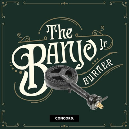 CONCORD 6" Diameter High Pressure Banjo Jr Burner Head with Brass Orifice and Build in Stand (Burner Head with Regulator Hose)