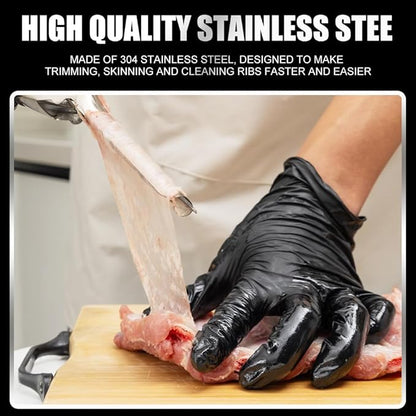 Premium Rib Membrane Removal Tool - Stainless Steel Rib Membrane Remover with Ergonomic Handle, Dishwasher Safe, Effortless Prep for BBQ Grilling & Smoking
