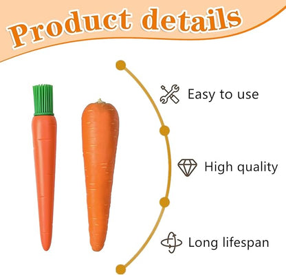 2 Pcs Silicone Oil Brush Creative Carrot Shape Silicone Baking Brush for Cooking, Kitchen Tool