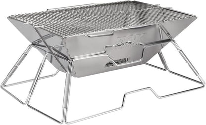 Quick Grill Large: Portable Camping Charcoal Grill with Carrying Bag for Backpacking / 304 Stainless Steel Grill/Outdoor Stove Burner/Hiking Travel Picnic BBQ