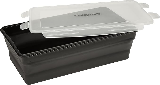 Cuisinart XL Collapsible Marinating Container, Large Capacity Grill Accessories Perfect for BBQs and Tailgates, Marinade and Brining Prep, Collapsible Silicone for Easy Storage (Pack of 4)