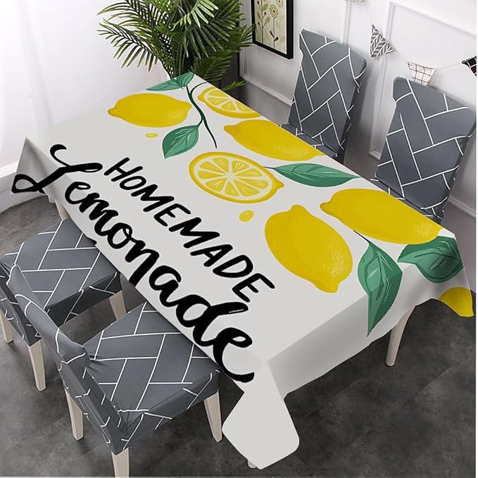 Moslion Lemon Tablecloth 52x70 Inch Rectangle Tablecloth