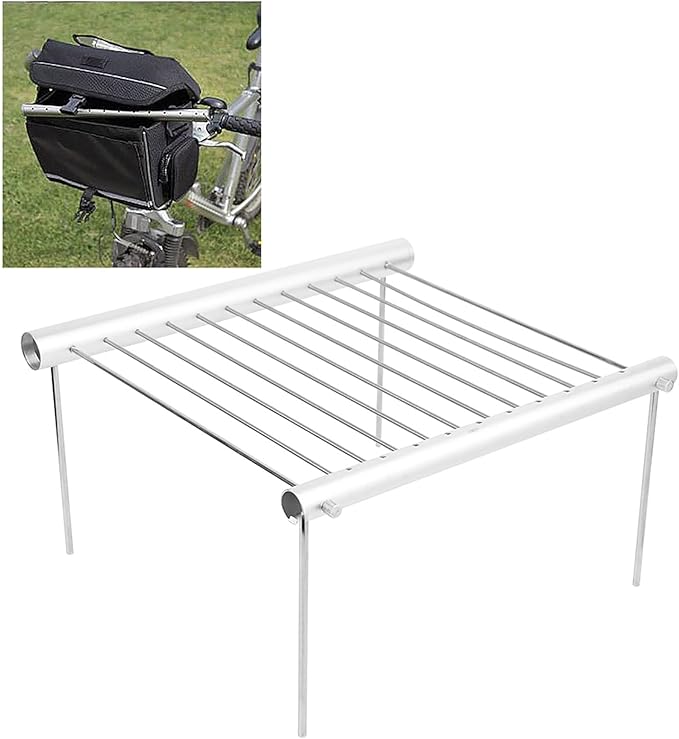 Yosoo Grill Stainless Steel Rack Portable Charcoal Folding Stand BBQ Grill Wit Grilling for Grilled Kettle Charcoal Grills