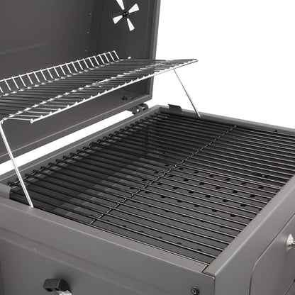 BBQ Charcoal Grill,Portable Barbecue Grill with Thermometer, Ash Tray, Air Outlet,Wheels,for Outdoor Picnic, Camping, Patio Backyard Balcony Cooking, Black