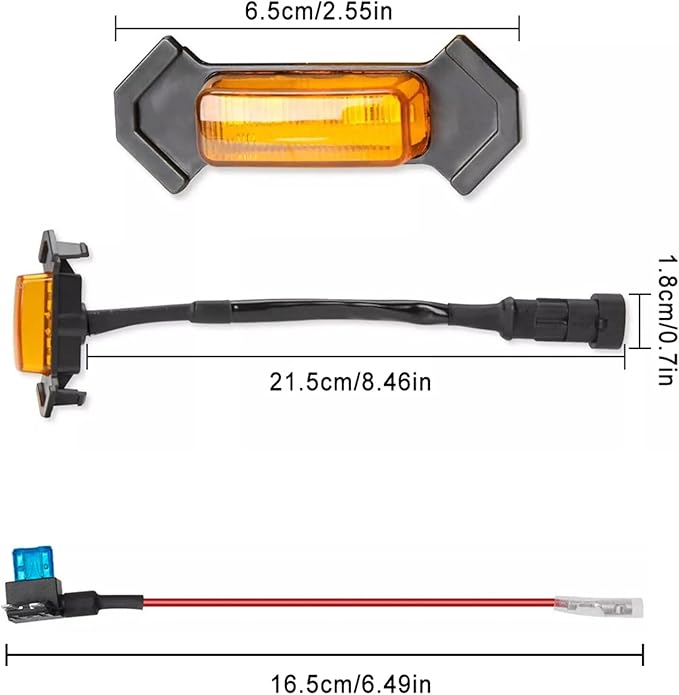 ikaufen 4PCS LED Grille Lights Amber Front Grill Marker Lights IP67 Waterproof with Wiring Harness for Pickup Trucks & Off-Road Vehicles