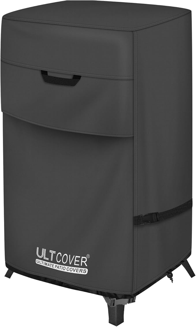 ULTCOVER Waterproof Vertical Electric Smoker Cover 40 inch for Most Square Gas Propane BBQ Smokers Size Upto 28W x 23D x 43H inch, Black