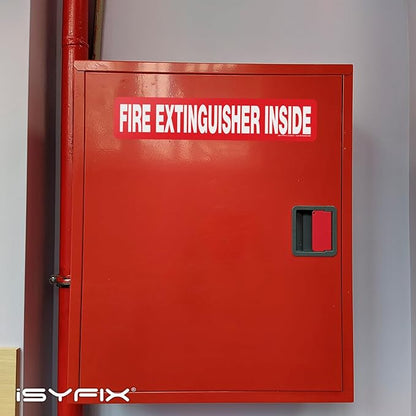 iSYFIX Fire Extinguisher Inside Sticker Sign – 5 Pack 12x2.5 Inch – Self-Adhesive Reflective Vinyl Decals, Laminated UV, Weather, Scratch, Fade Resistance, for Cars, Trucks, Trailers & Vehicles