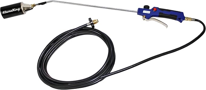 Flame King Propane Torch Kit Heavy Duty Weed Burner, 340,000 BTU with Battery Operated Igniter (Self Igniting), with 10-Ft Hose Regulator Assembly
