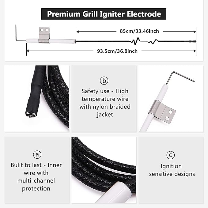 Grill Replacement Parts for Nexgrill 4 Burner 720-0830H, 720-0783E, 5 Burner 720-0888, 720-0888N, Burner Tubes, Heat Shield Tent Plates and Igniters Replacement Kit for Home Depot Nexgrill 720-0830H.